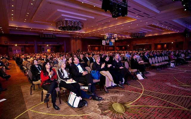 Illustrative: a Jewish Federations of North America General Assembly conference. (Eric Stephenson for JFNA via JTA)