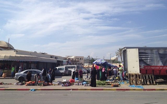 Rahat, a Bedouin town in Israel's south, on Tuesday (Times of Israel/Matti Friedman)