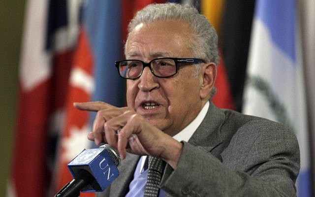 Lakhdar Brahimi, Joint Special Representative of the United Nations and the League of Arab States for Syria, in November 2012 (photo credit: AP/Richard Drew) Lakhdar Brahimi, Joint Special Representative of the United Nations and the League of Arab States for Syria, in November 2012 (photo credit: AP/Richard Drew)