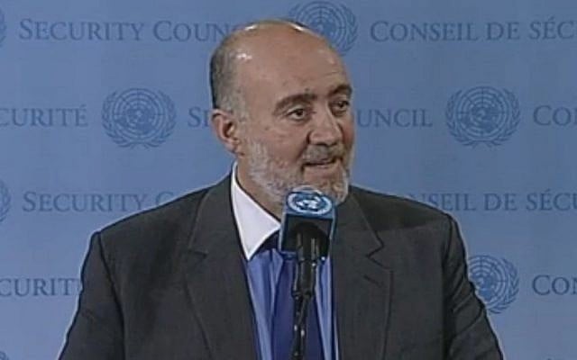 Ron Prosor addressing the Security Council in November 2012 (photo credit: screen grab http://webtv.un.org) Ron Prosor addressing the Security Council in November 2012 (photo credit: screen grab http://webtv.un.org)