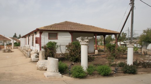 Capitals and pillars at the entrance to Dorot are from a huge Byzantine monastery that stood on a hill only minutes away. (photo: courtesy Shmuel Bar-Am)