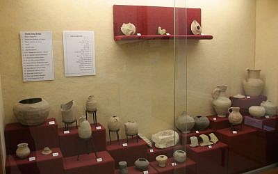 Antiquities on display in Dorot, the first kibbutz to be founded in the Negev (photo: courtesy Shmuel Bar-Am)