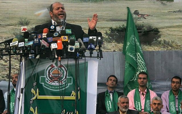 Hamas official Khalil al-Heah speaks during a rally as the terror group's supporters celebrate the release of hundreds of prisoners following a swap for captured IDF soldier Gilad Shalit, in the southern Gaza town of Khan Yunis on October 21, 2011. (photo credit: Abed Rahim Khatib/Flash90) Hamas official Khalil al-Heah speaks during a rally as the terror group's supporters celebrate the release of hundreds of prisoners following a swap for captured IDF soldier Gilad Shalit, in the southern Gaza town of Khan Yunis on October 21, 2011. (photo credit: Abed Rahim Khatib/Flash90)