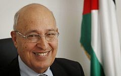 Nabil Shaath at his Ramallah office, January 18, 2012 (Miriam Alster/Flash90)