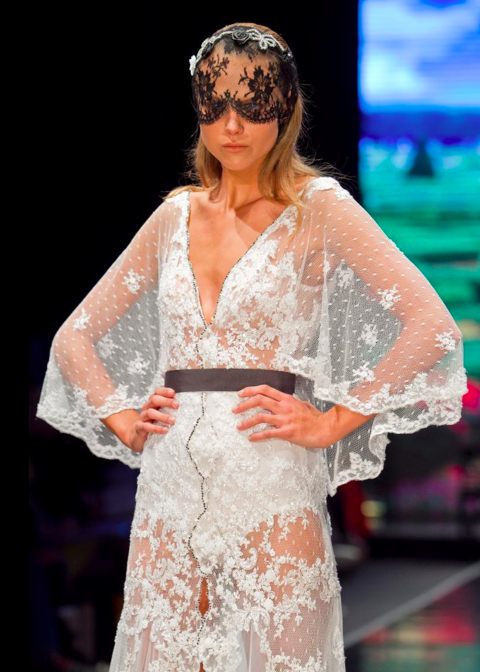 An ethereal gown wrapped in a gray belt by Galit Levi (Courtesy Galit Levi)