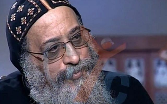 Bishop Tawadros, now Pope Tawadros II, in an October 2012 interview (photo credit: screen capture/Youtube) Bishop Tawadros, now Pope Tawadros II, in an October 2012 interview (photo credit: screen capture/Youtube)