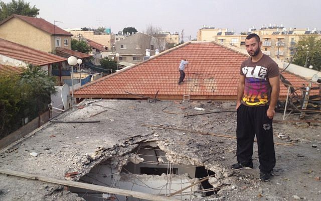 Ehud Ben-David, 23, in Ofakim on Thursday (Times of Israel/Matti Friedman)
