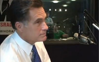 Republican presidential candidate Mitt Romney in a radio interview in 2007. (photo credit: Image capture from YouTube video uploaded by thedbartnick)