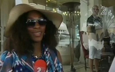 Serena Williams vacationing in Eilat on November 6. (photo credit: Image capture from Channel 2)