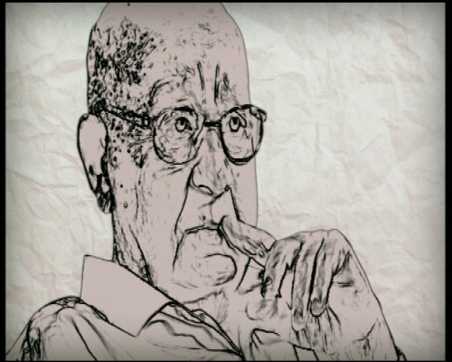 A sketch of Hofi by Itzik Barzilai (Photo credit: Courtesy: Israel Broadcasting Authority) A sketch of Hofi by Itzik Barzilai (Photo credit: Courtesy: Israel Broadcasting Authority)