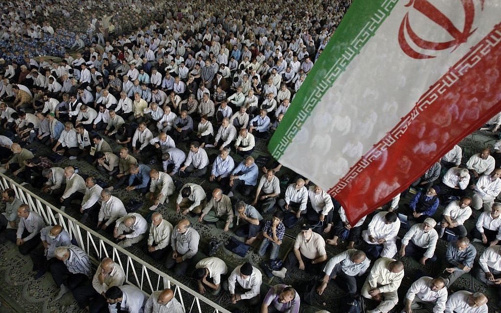 Illustrative photo of Iranian worshippers listening to a sermon during Friday prayers in July 2012. (AP/Vahid Salemi) Illustrative photo of Iranian worshippers listening to a sermon during Friday prayers in July 2012. (AP/Vahid Salemi)