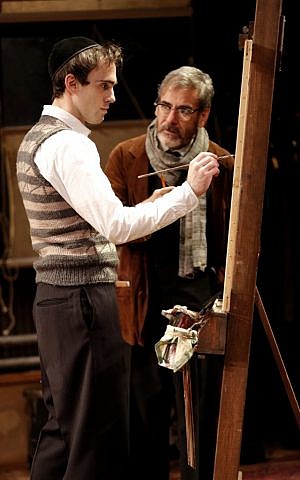Ari Brand (left) and Mark Nelson, who star as the title character and his father, both say their families faced struggles similar to the one in the play. (Photo credit: Joan Marcus)