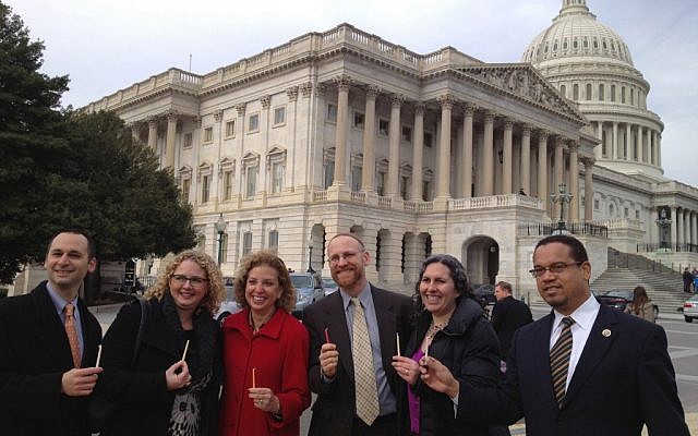 Congressional Democrats join Bend the Arc to lobby on Capitol Hill for a tax hike on those with annual incomes of $250,000 or more, December 20, 2012. (photo credit: Courtesy of Bend the Arc) Congressional Democrats join Bend the Arc to lobby on Capitol Hill for a tax hike on those with annual incomes of $250,000 or more, December 20, 2012. (photo credit: Courtesy of Bend the Arc)