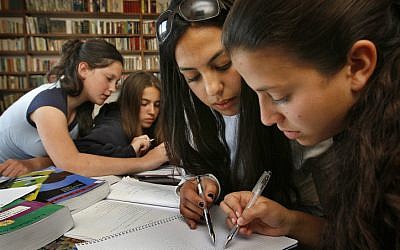 Illustration of high school students studying for the matriculation exams, April, 2007. (photo credit: Michal Fattal/Flash90.)