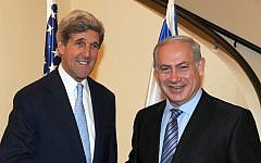Prime Minister Benjamin Netanyahu meets then-senator and current Secretary of State John Kerry in Jerusalem, June 2010. (Photo credit: Moshe Milner/GPO/Flash90)