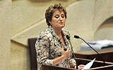 Former deputy interior minister Faina Kirshenbaum at the Knesset, July 20, 2011. (Omer Miron/Flash90)