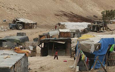 An unrecognized Bedouin village in the northern Negev (photo credit: Kobi Gideon/Flash 90)