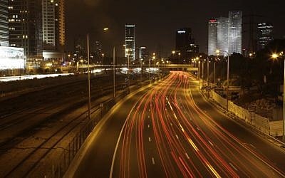 The Ayalon Highway in Tel Aviv at night. (photo credit: Haim Shohat/Flash90)