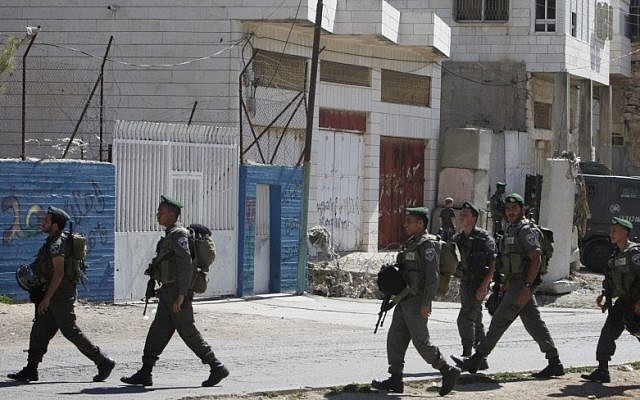 Israeli Border Police on patrol in Hebron earlier this year (photo credit: Miriam Alster/Flash90) Israeli Border Police on patrol in Hebron earlier this year (photo credit: Miriam Alster/Flash90)