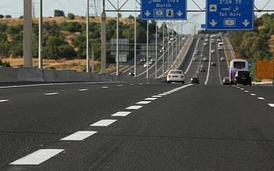 An Israeli highway (illustrative photo credit: Nati Shohat/Flash90)