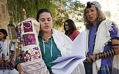 Women of the Wall at the police station in October (Photo credit: Miriam Alster/Flash90)
