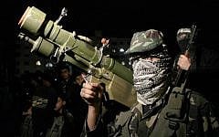 A member of Hamas's Izz A-Din Al-Qassam Brigades in Gaza (photo credit: Abed Rahim Khatib/Flash90)
