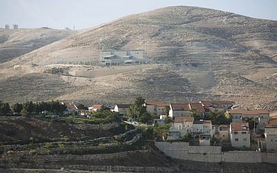 A view of the Jewish West Bank settlement of Ma'aleh Adumim, with controversial E1 tract in the background (photo credit: Yonatan Sindel/Flash90)