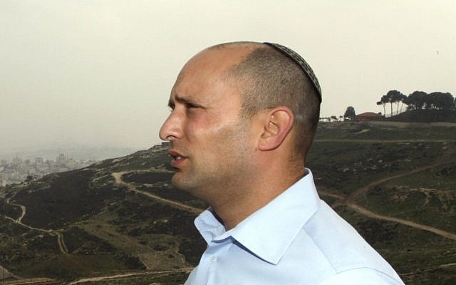 Jewish Home party leader Naftali Bennett. In the background is the controversial strip of land known as E1, between Jerusalem and the settlement of Ma'aleh Adumim. (photo credit: Flash90) Jewish Home party leader Naftali Bennett. In the background is the controversial strip of land known as E1, between Jerusalem and the settlement of Ma'aleh Adumim. (photo credit: Flash90)