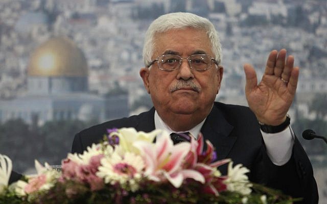 Palestinian President Mahmoud Abbas speaks with members of the media in the West Bank city of Ramallah on December 5, 2012. (photo credit: Issam Rimawi/Flash90) Palestinian President Mahmoud Abbas speaks with members of the media in the West Bank city of Ramallah on December 5, 2012. (photo credit: Issam Rimawi/Flash90)