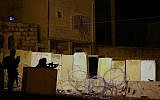 The IDF position where the Palestinian was shot Wednesday night. (photo credit: Oren Nachshon/Flash90)