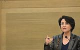 Arab Knesset member Hanin Zoabi holds a press conference in the Knesset. (photo credit: Miriam Alster/Flash90)