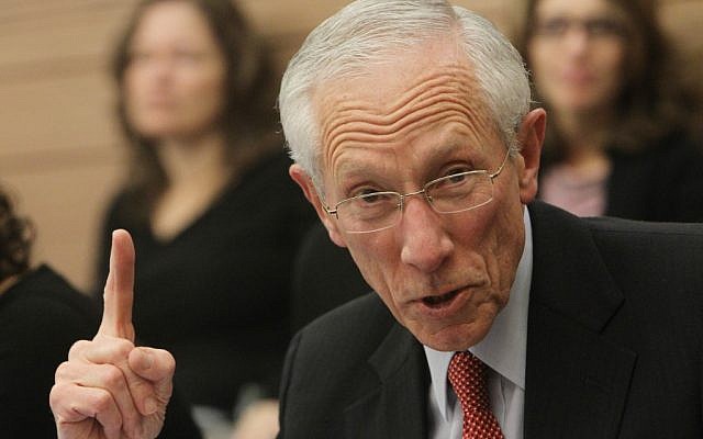 Former Bank of Israel Governor Stanley Fischer addressing the Knesset Finance Committee in December 2012 (photo credit: Miriam Alster/Flash90) Former Bank of Israel Governor Stanley Fischer addressing the Knesset Finance Committee in December 2012 (photo credit: Miriam Alster/Flash90)