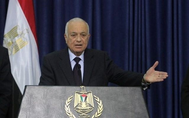 Arab League Secretary General Nabil Elaraby speaks at a press conference in the West Bank city of Ramallah on Friday, December 29. (Issam Rimawi/Flash90) Arab League Secretary General Nabil Elaraby speaks at a press conference in the West Bank city of Ramallah on Friday, December 29. (Issam Rimawi/Flash90)