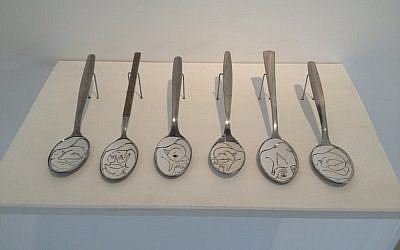 Rivi Perlov's spoons (photo credit: Jessica Steinberg)
