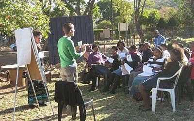 A double-major at Yale, Carel conducts an HIV/AIDS education program in South Africa. (Courtesy of David Carel)