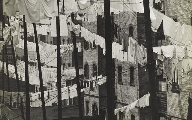 New York in 1937. (photo credit: Consuelo Kanaga's 1937 'Untitled (Tenements, New York)'/Courtesy of the Contemporary Jewish Museum)