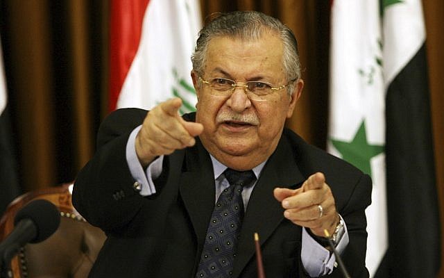 Iraq's President Jalal Talabani in 2007 (photo credit: AP/Hadi Mizban)