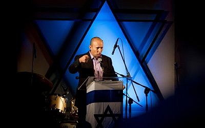 Naftali Bennett speaks at a yeshiva in Ashdod, December 27, 2012. (Ariel Schalit/AP/File)