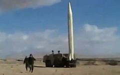 File: A screen capture from a video purporting to show the Syrian Army firing a Scud missile (image capture: YouTube)