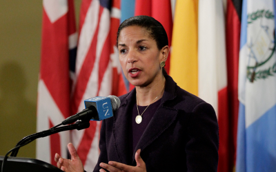 As the American ambassador to the UN, Susan Rice delivered an ardent defense of Israel during the IDF's November operation against Hamas. (Paulo Filgueiras/UN via JTA) As the American ambassador to the UN, Susan Rice delivered an ardent defense of Israel during the IDF's November operation against Hamas. (Paulo Filgueiras/UN via JTA)