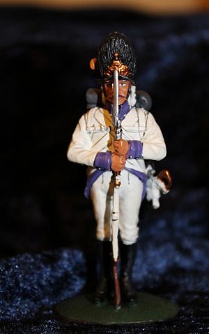 A figurine at the museum shows a traditional Austro-Hungarian uniform, including a hat with a brass front-plate (Courtesy of the U. Nahon Museum of Italian Jewish Art) A figurine at the museum shows a traditional Austro-Hungarian uniform, including a hat with a brass front-plate (Courtesy of the U. Nahon Museum of Italian Jewish Art)