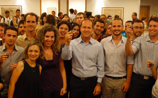 A toast with Jerusalem Mayor Nir Barkat (Courtesy Jerusalem Village) A toast with Jerusalem Mayor Nir Barkat (Courtesy Jerusalem Village)