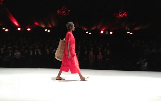 A simple, classic shift in red from Kedem Sasson (photo credit: Jessica Steinberg/Times of Israel)