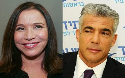 Yesh Atid party head Yair Lapid (right) and Labor Party chairwoman Shelly Yachimovich (photo by Yossi Zeliger/Roni Schutzer/Flash90)