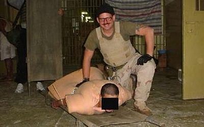 One of the images that set off the Abu Ghraib prisoner abuse scandal (photo credit: US Military/Wikimedia Commons)