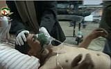 Illustrative photo of a victim of an alleged chemical weapons attack on Homs, Syria, December 23, 2012 (screen capture: YouTube)
