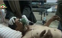 Illustrative photo of a victim of an alleged chemical weapons attack on Homs, Syria, December 23, 2012 (screen capture: YouTube)