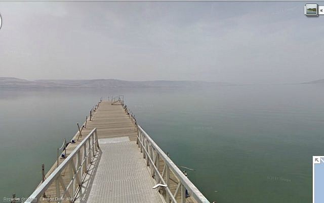 The Sea of Galilee, as seen from Google Maps. (screen capture:Google Maps)