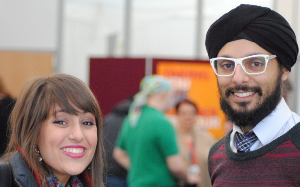 Limmud Conference presenter Param Singh (right), co-founder of City Sikhs Network; and Debbie Danon of the Three Faiths Forum, an interfaith education program (photo credit: courtesy/Oliver Marcus) Limmud Conference presenter Param Singh (right), co-founder of City Sikhs Network; and Debbie Danon of the Three Faiths Forum, an interfaith education program (photo credit: courtesy/Oliver Marcus)