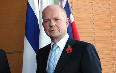 British Foreign Secretary William Hague in Jerusalem, November 2010 (photo credit: Yossi Zamir/Flash 90)